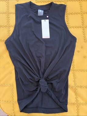 CALIA by Carrie Underwood Black Knot-Front Sleeveless Tank